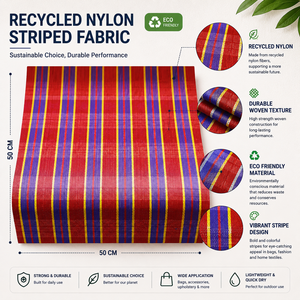 Rouleau de tissu rayé en nylon recyclé pour sacs, ameublement, textile d'extérieur, tissu tissé coloré et durable - Product Image 6