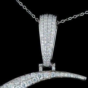 Collar con Colgante de Mezquita Islámica de Plata 925, con Incrustaciones de Moissanita Redonda - Product Image 3
