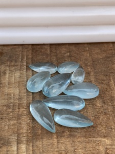 Lot de pierres d'aquamarine naturelle, forme poire, cabochon, beauté naturelle, bonne couleur et qualité, pour la création de bijoux, 20,48 carats - Product Image 4