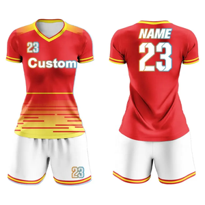 ชุดฟุตบอลหญิงลายทางสไตล์เรโทรทันสมัยทรงเข้ารูป เสื้อฟุตบอลหญิง 100% โพลีเอสเตอร์ ระบายอากาศได้ดี คอวี ชุดฟุตบอลแบบซับลิเมชั่น - Product Image 3