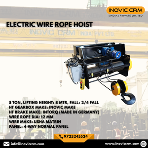 Nuevo Polipasto Eléctrico de Cable de 3 Toneladas con Elevación de 8m |   2/4 Otoño |   Freno Intorq (Alemania) |   Cable de Acero Usha Martin |   Grúa Industrial - Product Image 4