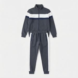 Survêtement personnalisé avec bandes latérales, 350 GSM, polaire thermique, pour hommes, hiver, jogging - Product Image 5