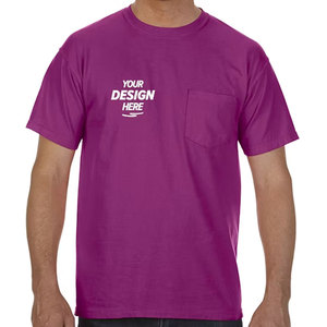 T-shirt homme en coton mélangé durable à manches courtes avec poche et logo sur la poitrine, idéal pour les activités quotidiennes en plein air, t-shirt premium - Product Image 4