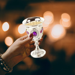 Verre à vin en argent, gobelet élégant en métal, coupe à boire, vaisselle de luxe pour le service du vin, mariage, fête, restaurant, hôtel, bar, maison - Product Image 2