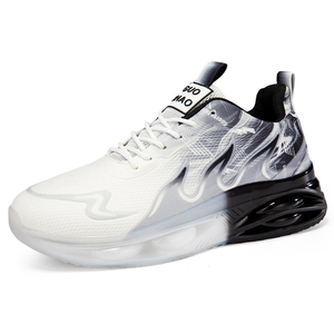 Baskets de course décontractées pour hommes noir/blanc, prix de gros, chaussures de sport tendance pour la marche - Product Image 1
