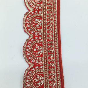 Encaje Floral Romántico de Lujo con Perlas y Bordado a Mano, Diseño Radiant Gold Sunburst, Ecológico, 100% Poliéster, Creación JK - Product Image 1