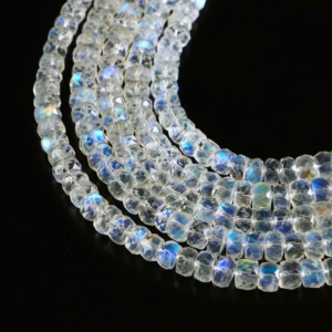 Natural <b>Rainbow</b> Moonstone Faceted Rondelle 5mm 7mm Loose Gemstone Strand For Jewelry Making Wholesale Bulk Genuine Moonstone - Product Image 5