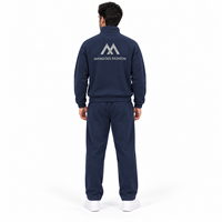 Survêtement unisexe à manches longues, col montant, couleur unie, décontracté, jogging, 100% coton, logo imprimé sur le devant, coupe classique, vêtements d'été