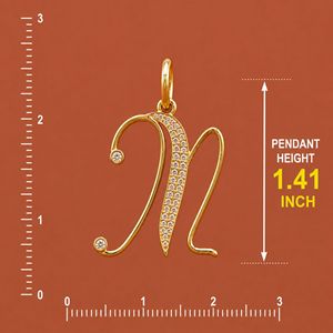Colgante de plata S925 con letra inicial M en cursiva, con diamante moissanita, para mujeres y hombres - Product Image 3