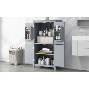 Elegante Mobile Bagno a 4 Ante Indipendente con Ripiani Regolabili - Unità Arredo Bagno - Product Image 2