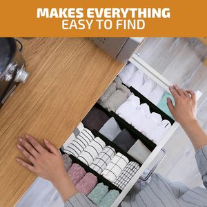 Organiseurs de tiroirs en bambou extensibles et ajustables de 17 po et 21,5 po, lot de 6, grands séparateurs d'étagères pour ustensiles de cuisine, séparateurs extensibles en C - Product Image 6