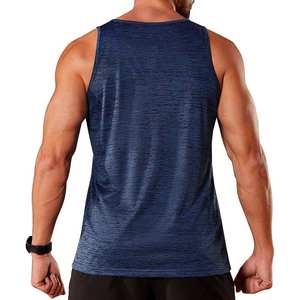 Men's Eco-Friendly Quick Dry Breathable Tank Tops Training <b>Singlets</b> Workout Shirts with Front Logo for Gym Fitness Bodybuilding - Product Image 5