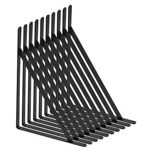 Staffe per Mensole Flottanti Triangolari Nere Opache 12 X 8, Resistenti, 10 Pezzi, Spessore 3mm - Product Image 1
