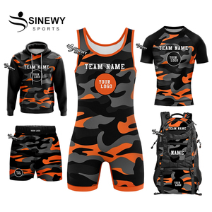 SINEWY SPORTS Conjunto de Equipamiento de Boxeo Personalizado con Estampado de Camuflaje, Logotipo Frontal, Unisex, Secado Rápido, Transpirable, Spandex/Poliéster, Corte Holgado - Product Image 1