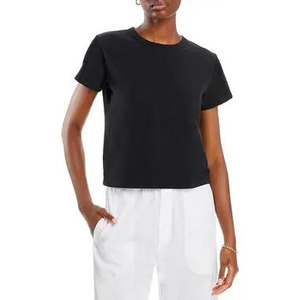 Camiseta de Cuello Redondo y Corte Regular para Mujer, Color Sólido, Impresión en Serigrafía, Prenda de Moda de Alta Calidad - Product Image 1