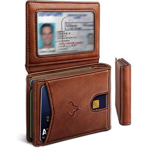 Portafoglio Sottile in Pelle da Uomo con 11 Scomparti, Blocco RFID, Porta Carte per Tasca Frontale, Regalo per Uomini - Product Image 1