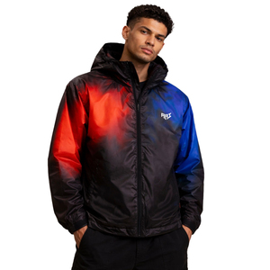 Men's Gradient Color Hooded <b>Racer</b> <b>Jacket</b> Windproof Puffer <b>Jacket</b> Streetwear Zipper Front Logo Design Autumn Wear Parka <b>Jacket</b> - Product Image 1