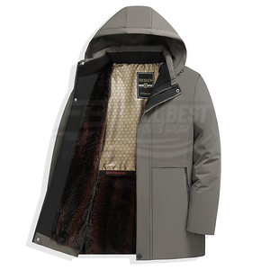 Chaqueta Varsity Delgada de Invierno para Hombre, Cuello Alto, Cierre de Cremallera, Detalle de Botones, Patrón de Letras, Parka Cálida para Hombres de Mediana Edad y Mayores - Product Image 6