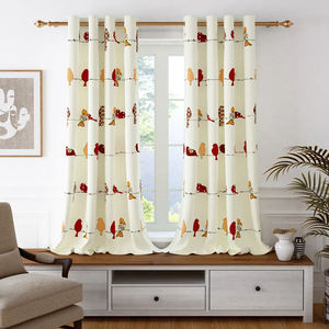 Cortina de Puerta de Algodón 100% Tela Suave, Filtra la Luz, Diseños Florales/Estampados para Decoración del Hogar, Dormitorio, Cocina y Sala de Estar - Product Image 2