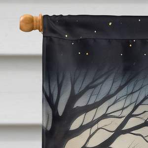 Gran Multicolor Keeshond Spooky Halloween casa bandera porche manga poste decorativo patio Banner arte colgante de pared hecho - Product Image 3