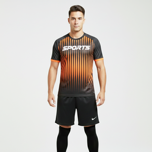 Chemises formelles unisexes avec impression par transfert par sublimation, maillot de football noir personnalisé respirant avec services OEM - Product Image 6