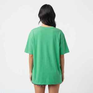 Women's Olive Green V-Neck Short Sleeve T-Shirt Loose Fit 100% Cotton Casual Jersey Logo <b>Top</b> - Product Image 4