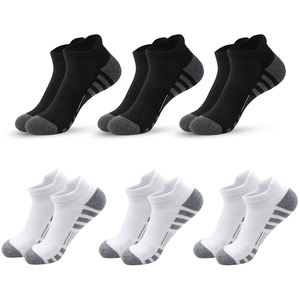 Perspiration Breathable Custom Cushion Thick Padded Crew Athletic Hiking Basketball <b>Running</b> Sports <b>Socks</b> Toe Striped Pattern - Product Image 2