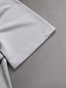 Ensemble deux pièces d'été respirant pour hommes, personnalisé avec logos sérigraphiés sur le devant, style streetwear, en jersey polyester/coton, collection Acid, le plus vendu - Product Image 3