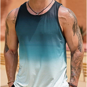 Débardeur sans manches pour homme, col rond, 100% coton, tricoté, séchage rapide, style décontracté, style streetwear - Product Image 2