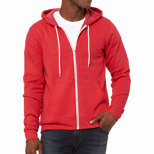 Sudadera con capucha unisex de invierno para hombre, de peso pesado, con cremallera completa, forro polar, logotipo personalizado, 100% algodón, lisa, talla grande, estilo urbano, 320g - Product Image 1