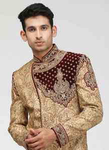 Traje Tradicional de Novio Indio/Pakistaní, Salwar Kameez para Boda, con Bordado Intenso, Protección Solar, Sin Arrugas - Product Image 5