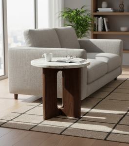 Contemporary <b>Wood</b> and Marble <b>Side</b> <b>Table</b> for B2B living room hotel restaurants bar and villa - Product Image 5