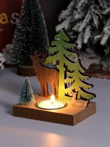 Decorative Wooden Pillar <b>Candle</b> Stand Rustic Farmhouse <b>Candle</b> <b>Holder</b> for Home Wedding Party Festival Decoration - Product Image 2