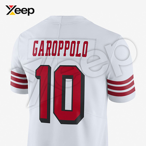 เสื้อฟุตบอลอเมริกัน XEEP รุ่นปรับแต่งได้ XC-AFU-16 สำหรับผู้ชาย เนื้อผ้าโพลีเอสเตอร์น้ำหนักเบา ระบายอากาศได้ดี พิมพ์ลายด้วยเทคโนโลยีฮีททรานเฟอร์ ประสิทธิภาพสูง - Product Image 4