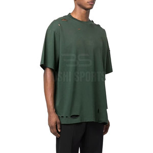 Camiseta de Moda con Efecto Desgastado, Camiseta Moderna con Tela Suave para Atuendos Casuales Diarios - Product Image 5