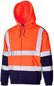 Sudadera de Seguridad de Alta Visibilidad con Tiras Reflectantes y Múltiples Bolsillos con Cremallera, Sudadera de Trabajo de Alta Visibilidad - Product Image 1
