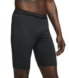 Shorts décontractés pour hommes, noirs unis, taille mi-haute élastique, en tricot polyester/coton, avec cordon de serrage, écologiques, séchage rapide - Product Image 3