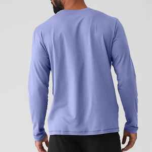 Camiseta de manga larga con cuello redondo para hombre, ropa deportiva y para gimnasio, ligera y fresca, camiseta de gimnasio para hombre. - Product Image 4
