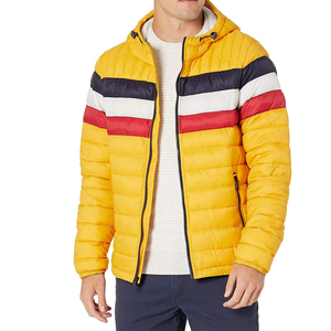 High Street Customizable Canvas Stand Collar Embossed Front Logo Quilted Polyester Filling <b>Winter</b> Puffer Men's <b>Jackets</b> - Product Image 1
