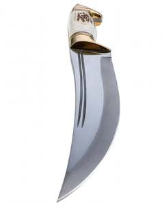 Couteau utilitaire à lame fixe artisanal en acier au carbone, manche en corne de cerf naturelle, garde en laiton, outil de découpe - Product Image 4