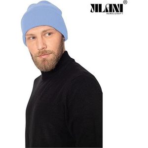 Dark <b>Blue</b> <b>Beanies</b> Knitted Hat for Men - Product Image 3