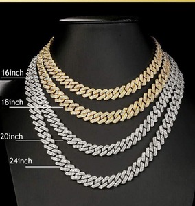 Premium Hip Hop 10mm Cuban Link <b>Chain</b> VVS Moissanite 925 Silver Diamond Inspired <b>Iced</b> <b>Out</b> Necklace From India - Product Image 5