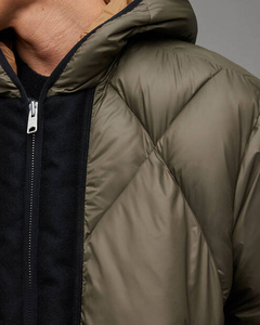 Men's Puffer Jacket-Waterproof Canvas <b>Stand</b> Collar Front Logo Winter Coat-Modern Functional Daily Wear Gear - Product Image 4
