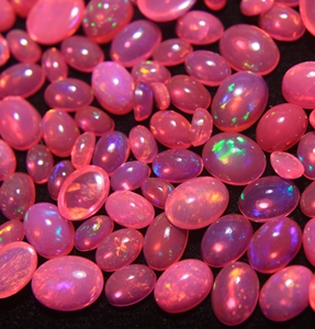 Opale naturelle rose, pierre précieuse, opale d'Éthiopie, cabochon ovale avec jeu de couleurs pour la fabrication de bijoux, fournisseur en gros - Product Image 4
