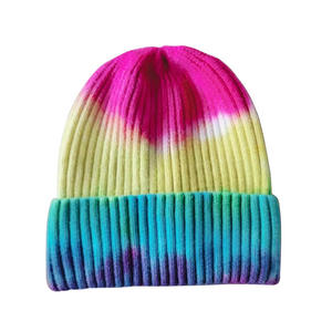 Tie-dyed Bows Beach Winter <b>Beanie</b> <b>Slouch</b> Hat Knitted Custom Design Unisex Adults - Product Image 1