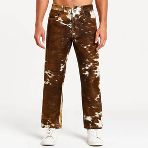 กางเกงหนังวัวแท้ 100% สำหรับผู้ชาย ปรับแต่งได้ กางเกงหนังวัวสไตล์ตะวันตก - Product Image 1