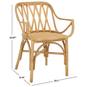 Geometric Natural Bamboo Rattan <b>Chair</b> Grid Backrest Woven Cane Accent Dining <b>Chairs</b> Nordic Hotel Villa <b>Living</b> <b>Room</b> Furniture - Product Image 5