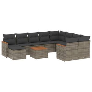 Conjunto de Sofás Modulares Grandes de Ratán PE Gris para Jardín, Colección Premium de Muebles para Exteriores - Product Image 2