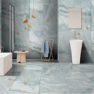 กระเบื้องปูพื้นและผนังพอร์ซเลนเคลือบเงาสูง โมเดิร์น คานารีอา ขนาด 40x80 ซม. ผิวขัดเงาสำหรับตกแต่งภายใน สำหรับบ้านพักตากอากาศหรูหราและพื้นที่สำนักงาน - Product Image 1