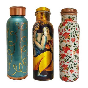 Copper <b>Bottle</b> Manufacturer India Handmade Reusable Metal Water <b>Bottle</b> Exporter - Product Image 5